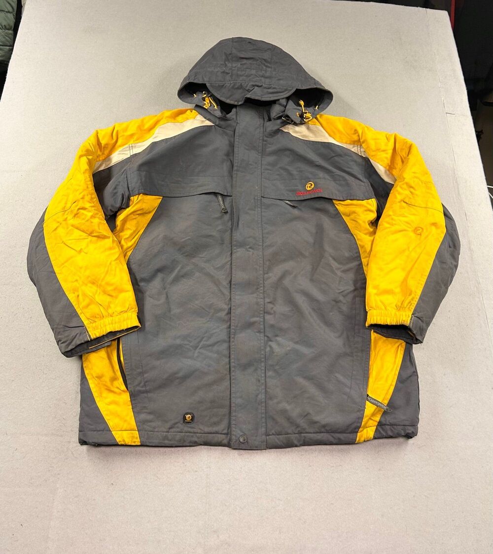 Rossignol Mens Ski Snowboarding Jacket Gray Yellow XL